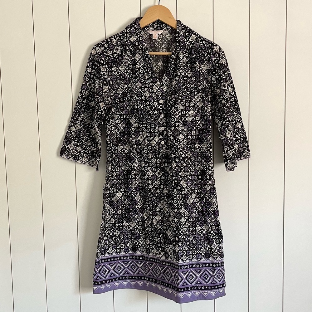 Tori Richard Honolulu Printed V-Neck Mini Dress